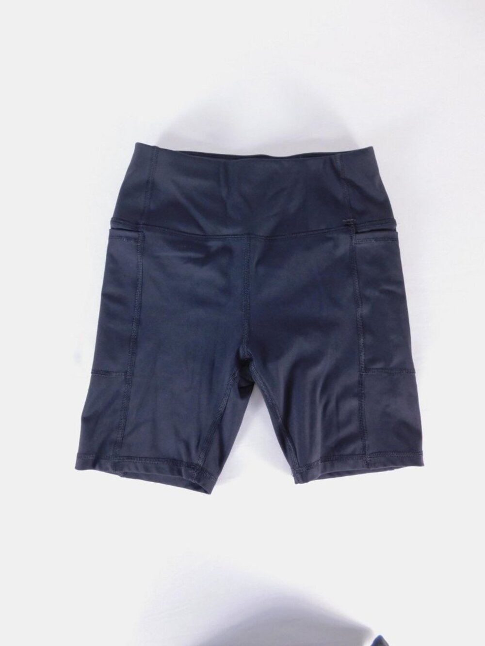 Athletic Works Biker Shorts Womens XS Black Pockets Elastic Waist 6in Inseam